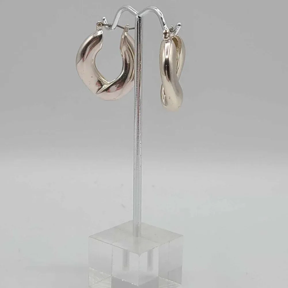 J Crew Silver Tone Hoop Earrings